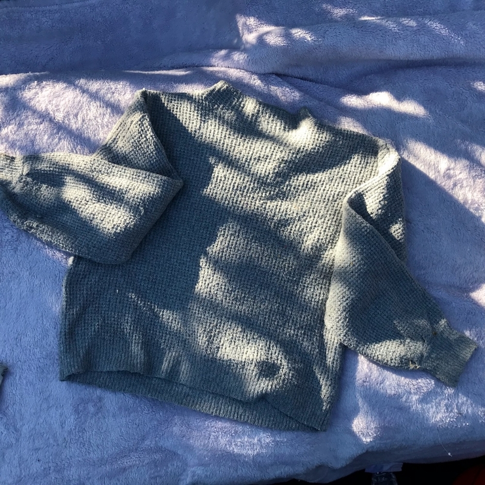 Pink Rose Gray Knit Sweater